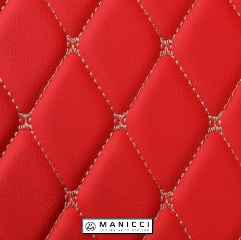 Manicci Luxury Leather Custom Fitted Car Mats Racing Red Etsy
