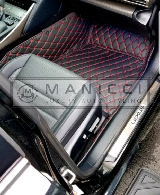 Manicci Luxury Leather Custom Fitted Car Mats Black Diamond Etsy