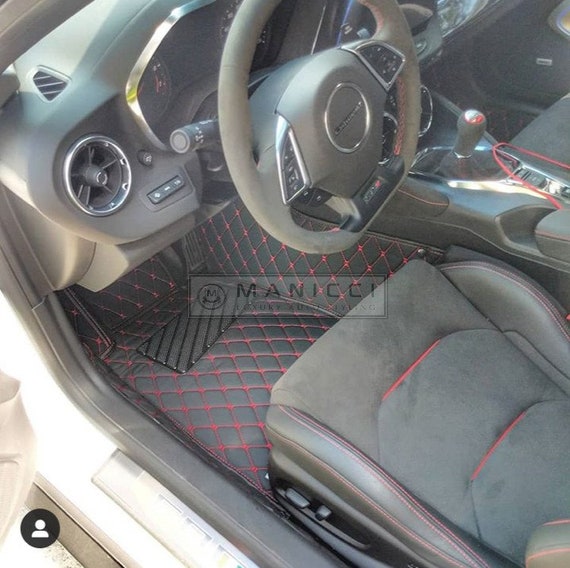 Manicci Luxury Leather Custom Fitted Car Mats Grey Diamond 