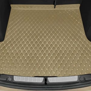 Manicci Luxury Diamond Leather Custom Made Fitted Car Boot Liner Base Mats Cargo Liners - Beige