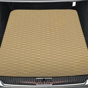 Custom Beige Honeycomb Trunk Liner – Durable Leather Cargo Mat, Waterproof & Tailored Fit