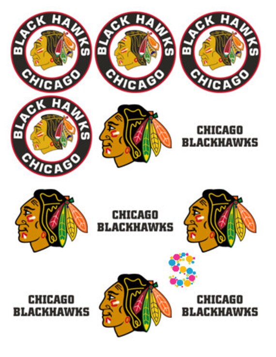 Chicago Blackhawks L Pre Cut Edible Images Multiple Sizes Etsy