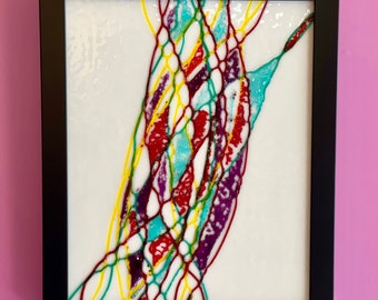 Fused Glass Abstract Wall Art, Framed Home Decor