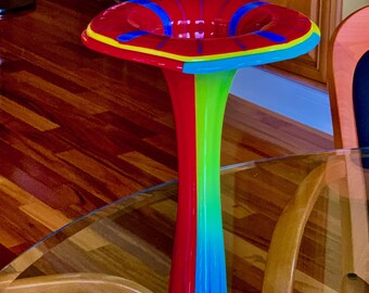 Hand-Crafted Glass Vase, Rainbow Gallery Art, Home Decor