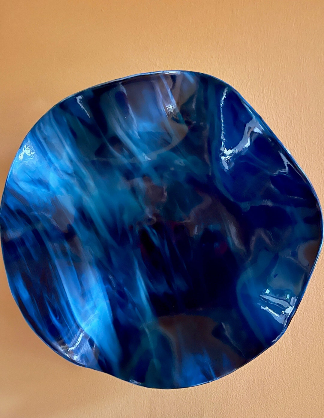 Wall Hanging, Blown and Fused Glass, Wall Plate, Wall Art, Platter