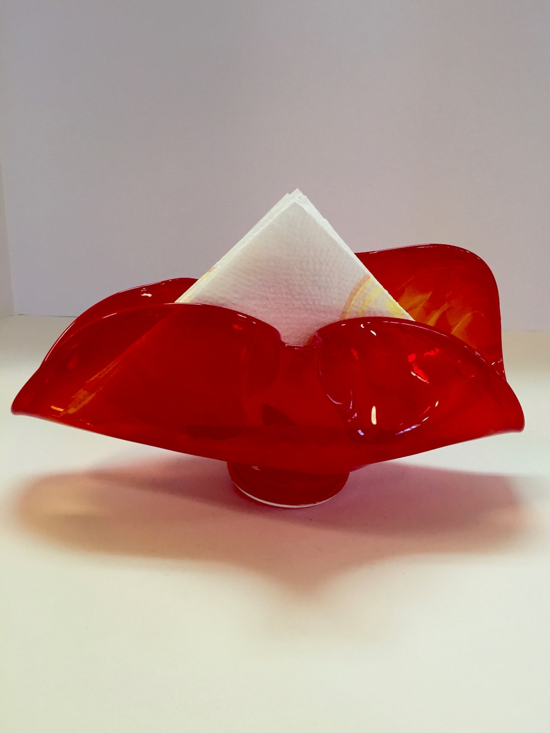 Handblown Glass, Napkin Holder, Sculpture, Decorative Accent Piece, Art