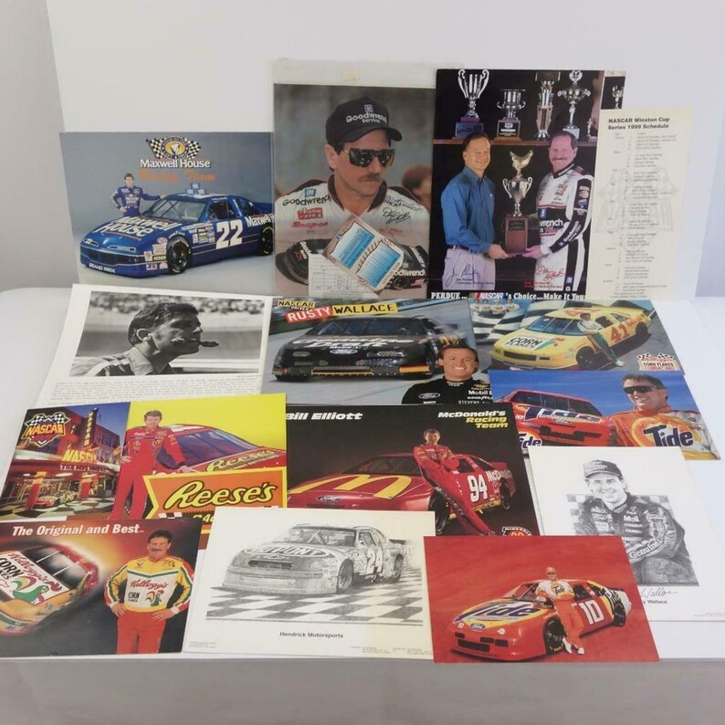 Vintage 1990 1991 NASCAR Collector Cards in Album and Assorted Etsy