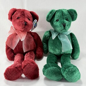 Vintage 2002 Retired Mary Meyer 2 Plush Teddy Bears 13 Inches HTF