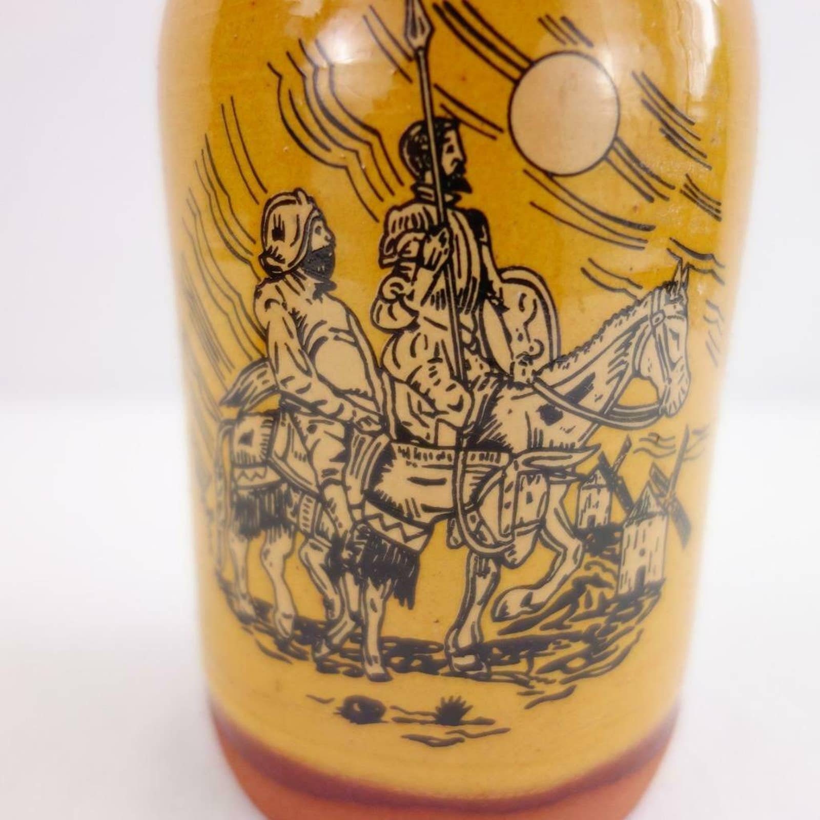 Vintage Terra Cotta Glazed Vino Bottle with 5 Cups Etsy