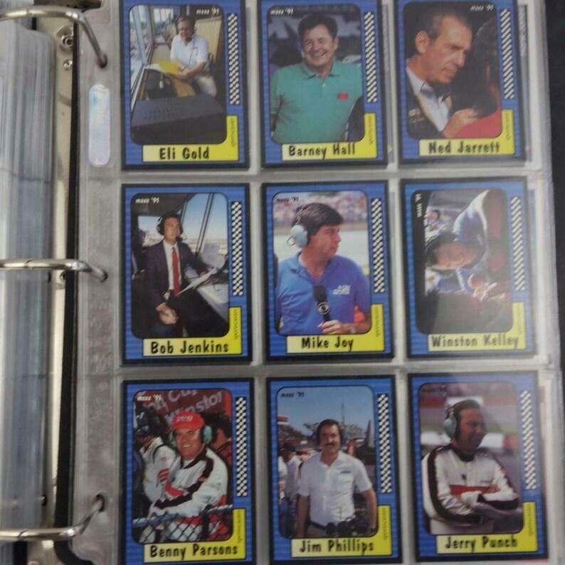 Vintage 1990 1991 NASCAR Collector Cards in Album and Assorted Etsy
