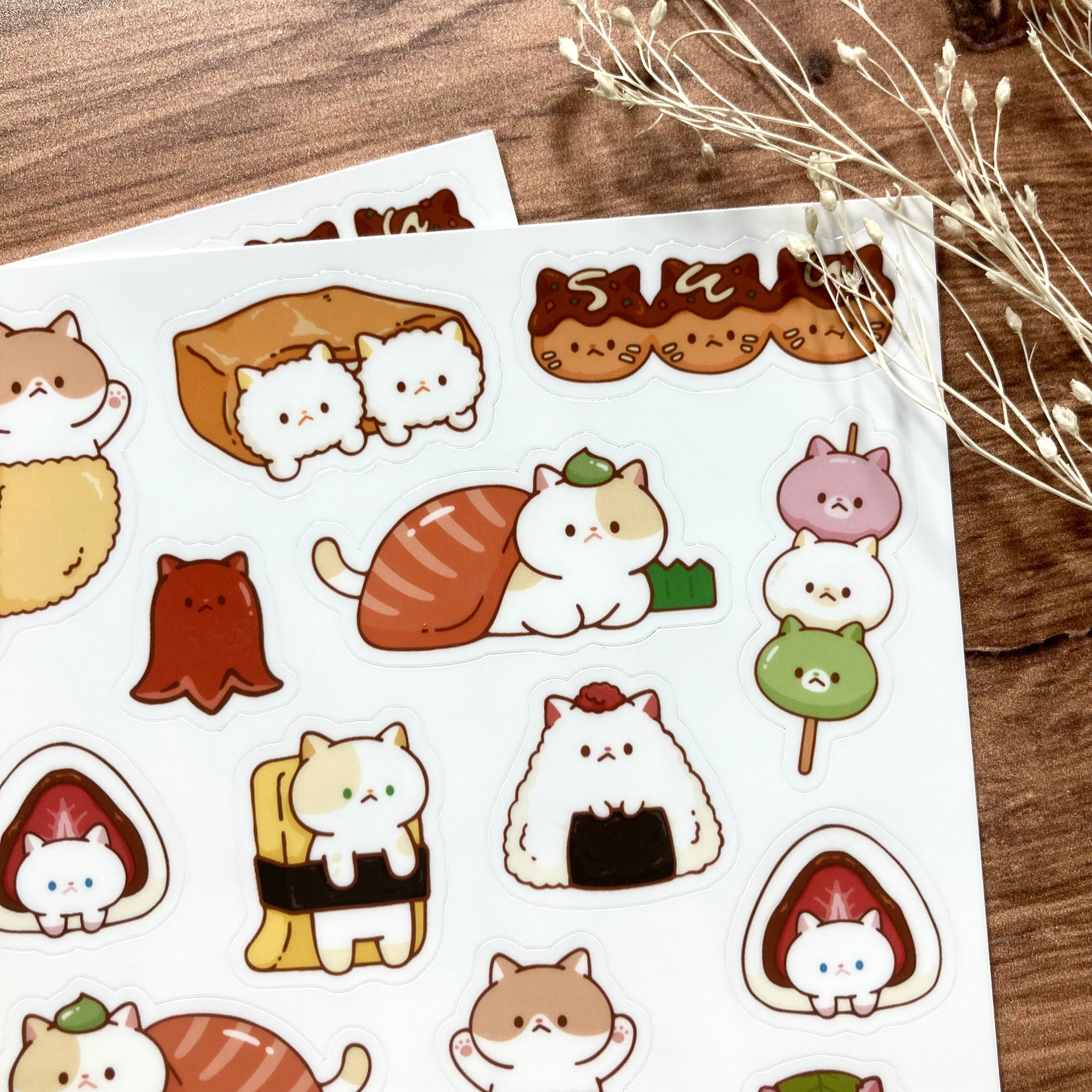 Pixelated Japanese Scrapbook Stickers:  Drinks,Food,Dogs,Cats,Dinosaurs,Fish,Mini Animal,Small Washi Stickers for  Journaling-Scrapbook Supplies.
