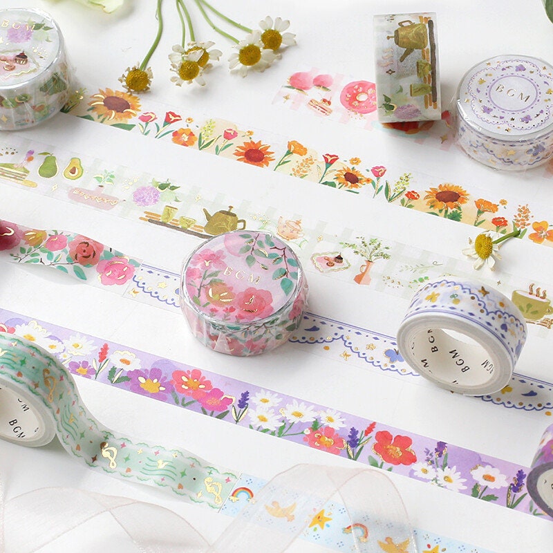 BGM Embroidery Gold Foil Washi Tape Melody - Etsy