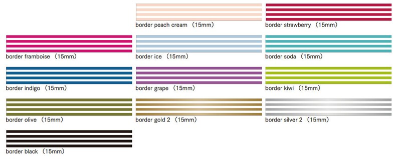 Kamoi mt deco 2017ss border washi tape sample set