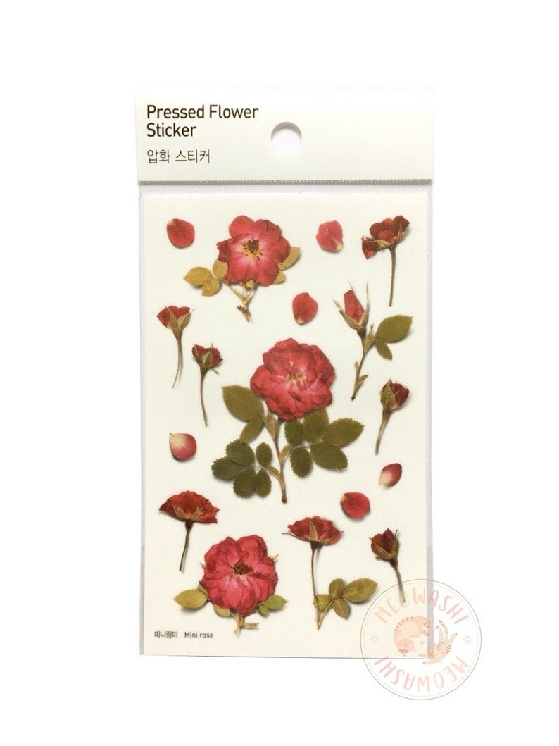 Appree pressed flower sticker Mini rose Etsy