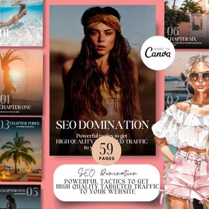 SEO Domination Ebook, Etsy Seo, SEO Success Ebook, PLR Seo Checklist,Search Engine Optimization Guide,Ranking on Google, Canva Editable, dfy