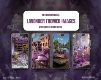 Lavender Instagram Reel Images: Faceless Account Content (MRR/PLR Digital Product)