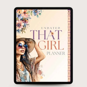 Undated That Girl PLR Boho Planner: Digital Download Only, with PLR Rights, with Digital Stickers, No Physical Product