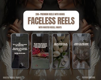 Más de 200 Reels de Instagram de lujo sin rostro con ganchos (PLR y MRR)