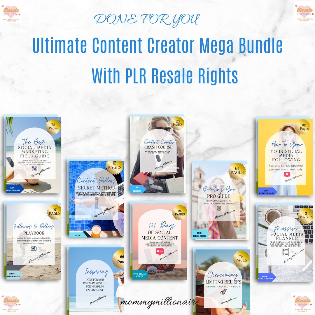 Ultimate Content Creator Mega Bundle: PLR Resale Rights DFY Digital ...