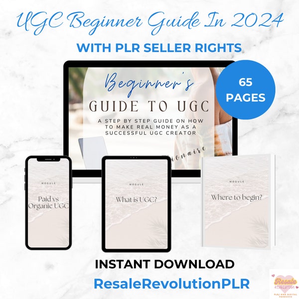 UGC Beginner Guide 2024 with MRR & PLR, Digital Products, Private Label Rights, Resell Rights, Done For You