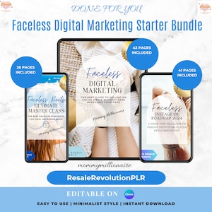 FACELESS DIGITAL MARKETING Bundle with Dfy Ebook, Mrr Rights, Online Marketing for Beginners, Passive Earning, Faceless Dfy Ebook Mrr Rights