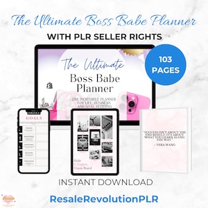 Boss Babe Planner With MRR & PLR, DFY Digital Products, Resell Rights Included, Ready-to-Sell Planner, Business Planner, Organization Tools