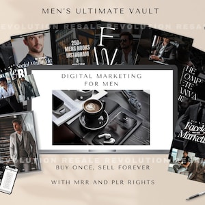 Mens Digital Marketing Vault| Mens Reels Done For You|  Mens social Media| Instant Download| Digital Marketing with MRR| PLR| Mens Faceless