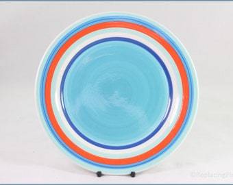 RPW144 - Whittards - 8" Salad Plate (Blue/Orange/White Stripes)