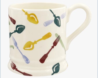 Emma Bridgewater - Cuchillos y tenedores Polka - Taza de 1/2 pinta (Descontinuada)