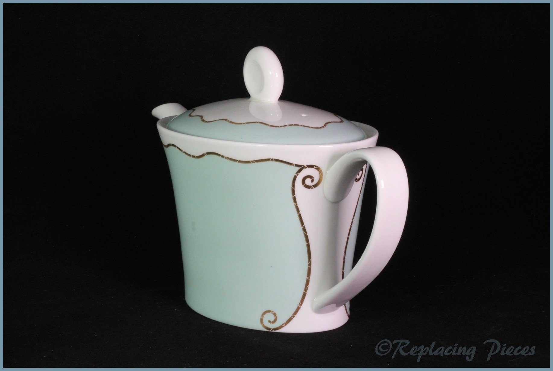 Royal Doulton Fusion Frivolous Green Teapot - Etsy