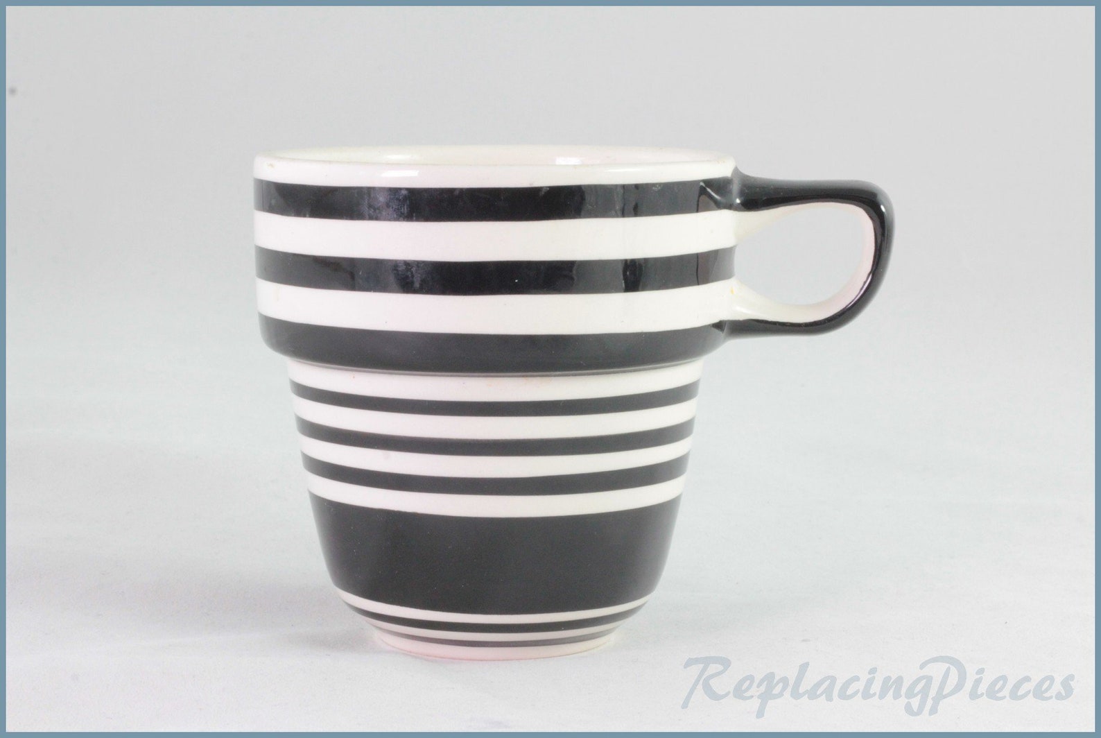 Marks & Spencer Stacking Mugs Black White Stripe Etsy