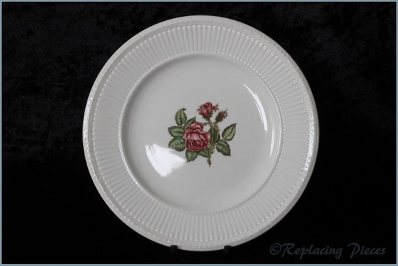 Wedgwood Silver and White Rose Dinner Plate 10 1/4" Worn Wedgwood Silver and White Rose Dinner Plate 10 1/4" Worn