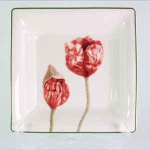 Villeroy & Boch - Flora - 8 3/4&quot; Square Deep Plate/Bowl (Coquelicot)