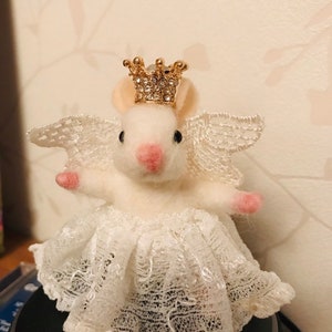 Angel Figurine, Mouse With Wings, Christmas Decoration, Needle