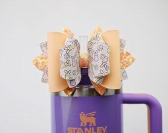 Orange Peeps Easter Stanley Bow Stanley Tumbler Bow Straw Topper Stanley Cup Bow Straw Bow Topper Easter Stanley Accessories