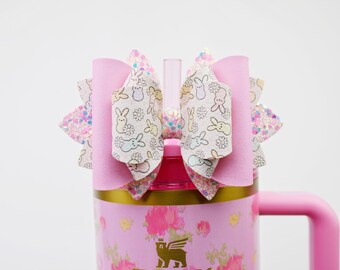 Pink Peeps Easter Stanley Bow Stanley Tumbler Bow Straw Topper Stanley Cup Bow Straw Bow Topper Easter Stanley Accessories