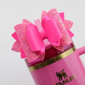 Neon Pink Stanley Tumbler Bow Straw Topper Stanley Cup Bow Straw Bow Topper  Stanley Accessories