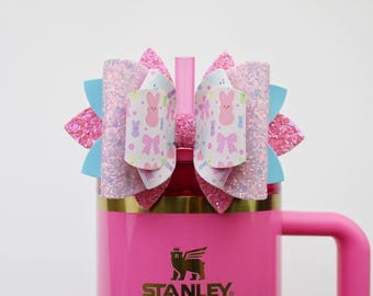 Peeps n' Bows Easter Stanley Bow Straw Topper Stanley Cup Bow Straw Bow Topper Easter Stanley Accessories