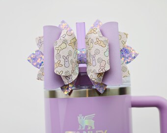 Purple Peeps Easter Stanley Bow Stanley Tumbler Bow Straw Topper Stanley Cup Bow Straw Bow Topper Easter Stanley Accessories