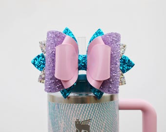 Sea Glass Plume Stanley Tumbler Bow Straw Topper Stanley Cup Bow Straw Bow Topper Pink Purple Teal Stanley Accessories