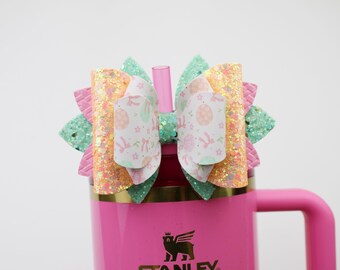 Easter Egg Stanley Bow Easter Straw Topper Stanley Cup Bow Straw Bow Topper Easter Stanley Accessories