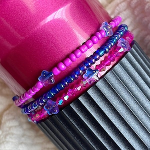 Berry Truffle Stanley Bracelet Stack Fuchsia Iridescent Chroma Tumbler Bracelet Stack