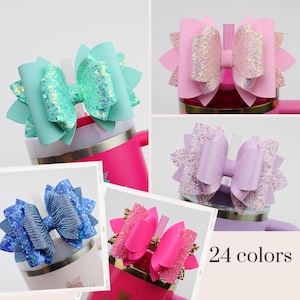 Stanley Tumbler Bow Straw Topper Pink Blue Black White Stanley Cup Bow Straw Bow Topper Stanley Accessories Bow Stanley Cup Bows