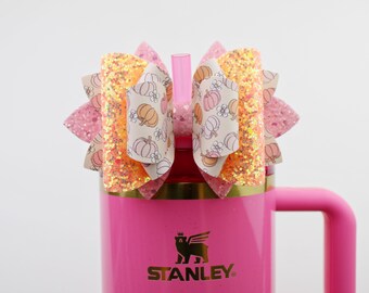 Sweet  Pumpkin Stanley Tumbler Bow Straw Topper Stanley Cup Bow Straw Bow Topper  Stanley Accessories