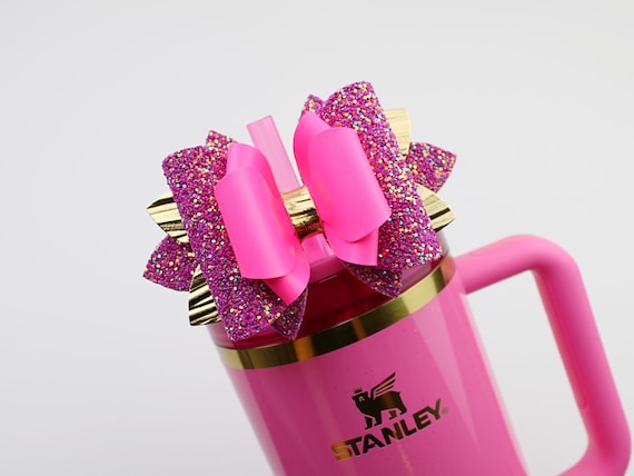 Buy Pink Fuchsia Stanley Tumbler Bow Straw Topper Hot Pink and Gold Stanley  Cup Bow Straw Bow Topper Stanley Accessories Bow Online in India - Etsy
