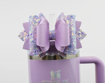 Pastel Purple Stanley Tumbler Bow Straw Topper Stanley Cup Bow Straw Bow Topper  Stanley Accessories