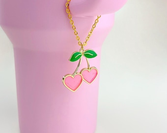Cherry Hearts Tumbler Handle Charm