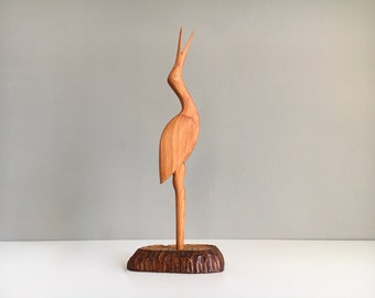 Large Wooden Crane Bird Denmark Figure Vintage Mid Century Dansk Design 50s 60s