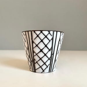 Vintage Ceramic Inge Böttger Bowl Vase Vintage Mid Century Matt Black White 50s 60s