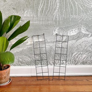 2 x vintage ladders for string shelf ladder shelf string shelf wall shelf wood metal mid century black 50s 60s